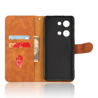 SKALO OnePlus Nord 3 5G / Ace 2V Matt PU-læderpungetui - Brun
