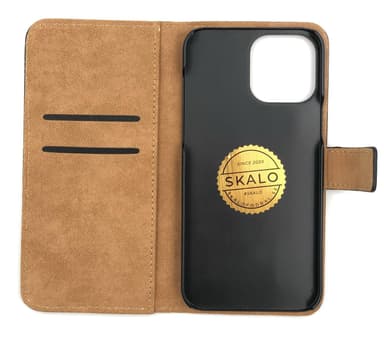 SKALO iPhone 14 Pro Max Flip Cover m. Pung i Ægte Læder - Rød