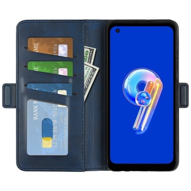 SKALO Asus Zenfone 9 5G Premium Wallet Flip Cover - Blå