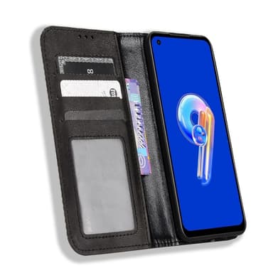 SKALO Asus Zenfone 9 5G Premium Pungetui med prægning - Sort