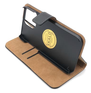 SKALO iPhone 14 Pro Max Flip Cover m. Pung i Ægte Læder - Rød
