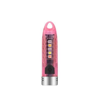 INF LED lommelygte multifunktionel IPX6 vandtæt mini nøglering Lyserød