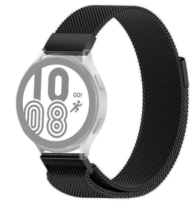 SKALO Milanese Loop til Samsung Watch 4 Classic 46mm - Sort