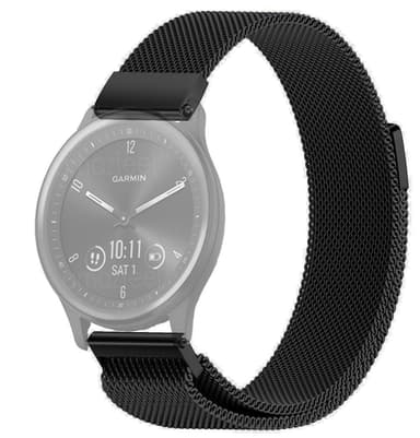 SKALO Milanese Loop til Garmin Vivomove Sport/Style/Luxe - Sort