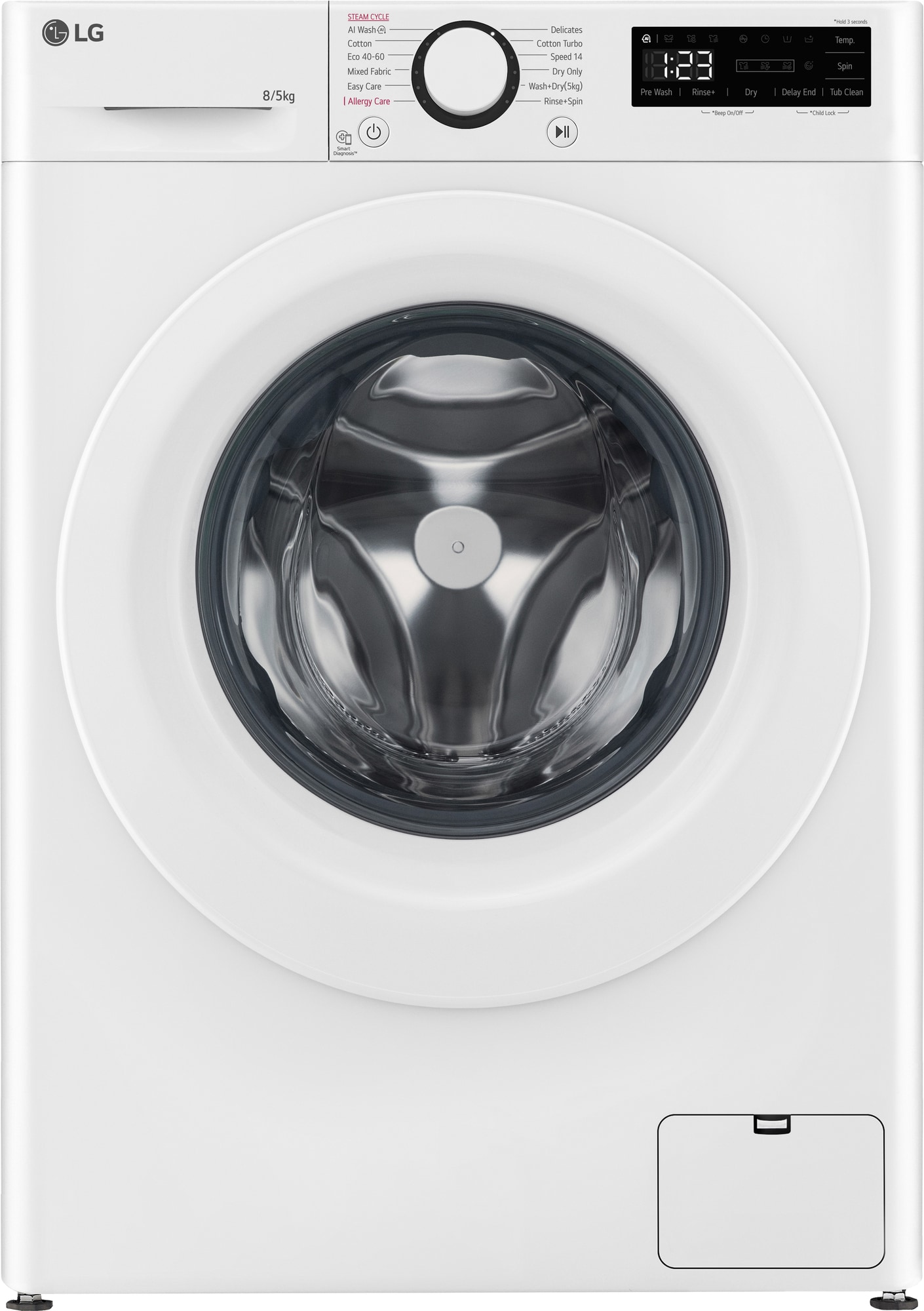 9: LG vaskemaskine/tørretumbler F2DV707S2W1