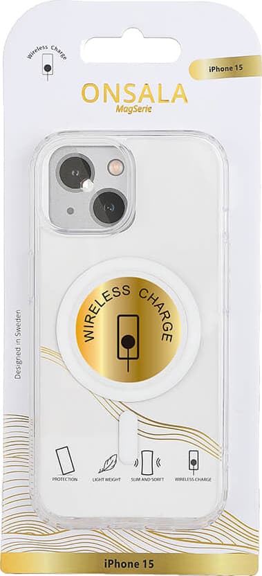 Onsala iPhone 15 MagSeries etui (gennemsigtig)