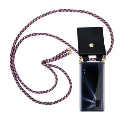 Oppo A92 Etui Cover Kæde (Rød)