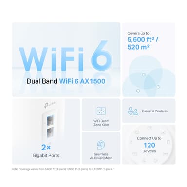 TP-Link Deco X10 WiFi 6 AX1500 mesh-router (3-pak)