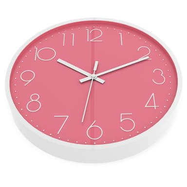 Vægur i30,5 cm diameter Ur (hvid - pink)