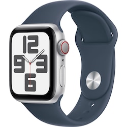 Apple Watch SE 2nd Gen 40mm LTE (Sølv Alu/Storm blå sportsrem S/M)