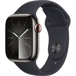 Apple Watch S9 45mm GPS+CEL (Graphite SS/Midnight Sportsbånd) S/M