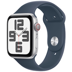Apple Watch SE 2nd Gen 44mm LTE (Sølv Alu/Storm blå sportsrem S/M)