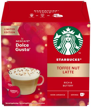Starbucks Toffee Nut Latte fra NESCAFÉ Dolce Gusto kapsler (12 stk.)