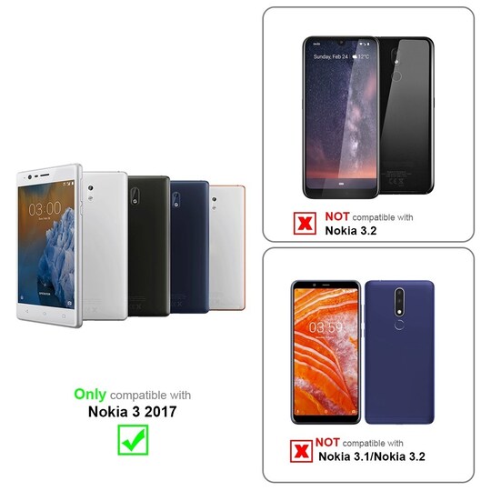 Nokia 3 2017 Pungetui Cover Case (Brun)