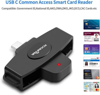 NÖRDIC USB-C Smartkort og SIM-kortlæser ISO7816 ID-kort EMV Kreditkort