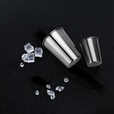 5x Stabelbare drikkekrus i rustfrit stål (85 ml)