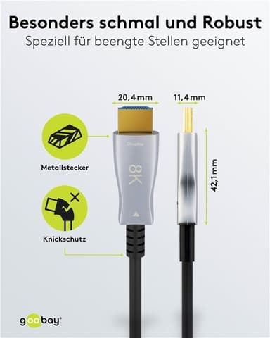Optisk hybrid ultrahøjhastigheds HDMI™-kabel med Ethernet (AOC)
