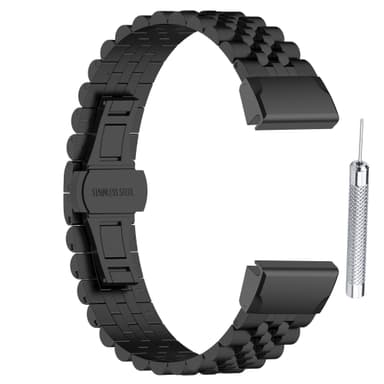 Urrem i rustfrit stål Sort 22 mm Garmin Fenix 5 / 6 / 7 / Descent G1 / Instinct 2 / Forerunner 955