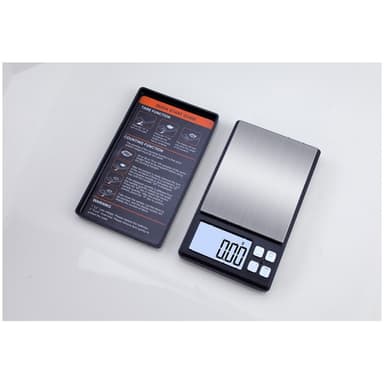 Bærbar digital vægt, juvelervægt, præcisionsvægt, guldvægt 1000g/0,1g Sort