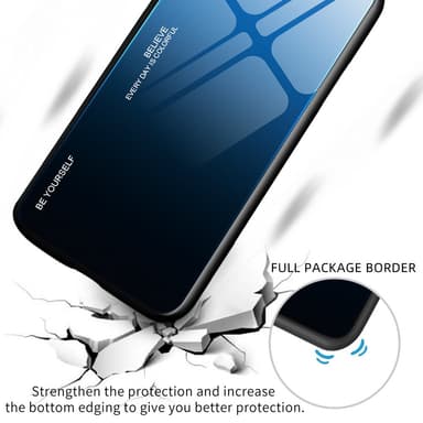 SKALO iPhone 15 Plus Gradient Hærdet glas TPU Cover - Grøn-Turkis