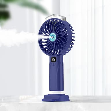 Genopladelig minifugter dugventilator 5 hastigheder Blå