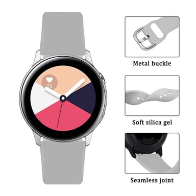 INF Urrem silikone Grå 22 mm Huawei GT1/2 Gen, Samsung Watch 3 45mm, Samsung watch 46mm, Samsung Gear S3 Classical/Frontie, Huawei Watch GT/GT 2 46mm
