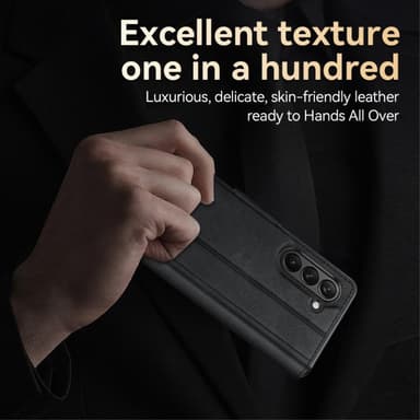 SKALO Samsung Z Fold5 SULADA PU-læder Fold Cover - Sort