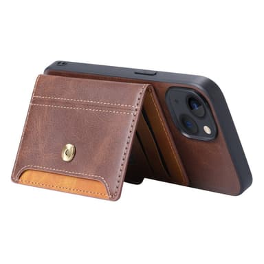 SKALO iPhone 15 PU-læder Cover med Pung - Sort