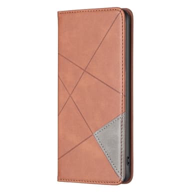 iPhone 15 Pro BINFEN COLOR Præget Flip Cover - Brun