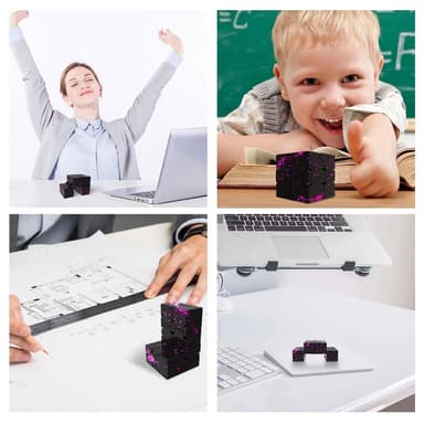 Fidget Toy Infinite Cube Stressaflastningsflipblok - sort-rose