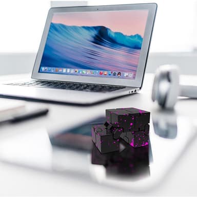 Fidget Toy Infinite Cube Stressaflastningsflipblok - sort-rose