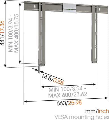Vogels Thin 305 fast vægbeslag 40"-65"