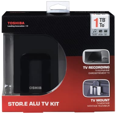 Toshiba Stor.E ALU portabel 1 TB harddisk TV kit
