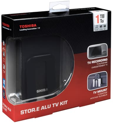 Toshiba Stor.E ALU portabel 1 TB harddisk TV kit