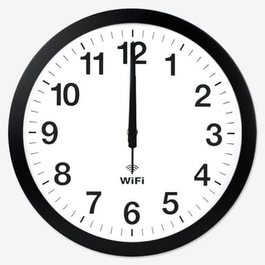 Smart WiFi automatisk tidssynkronisering Mute vægur Sort