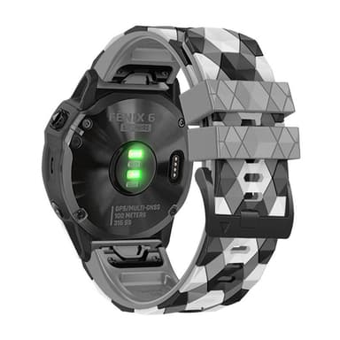 Silikone urrem til Garmin Fenix 3/5X/6X/7X/Descent MK1 26 mm Grå