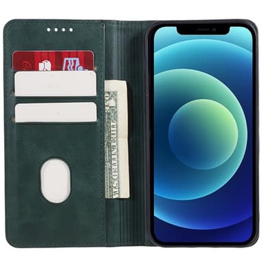 Wallet Stand Telefontaske til iPhone 15 Plus Cell Cover - Grøn