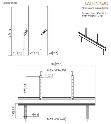 Vogels SOUND 3450 beslag til soundbar