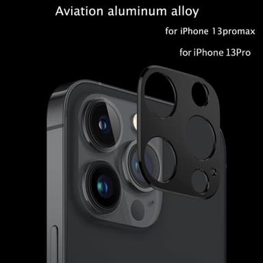 iPhone 13 Pro / 13 Pro Max linsebeskyttelse aluminiumslegering Sort