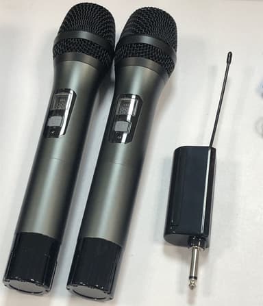 2-pak trådløs mikrofon Bluetooth rumklang med Android-portkabel MultiColor