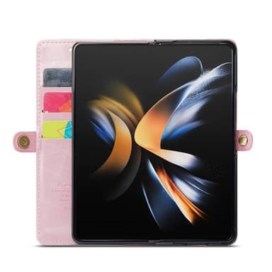 Wallet 3-kort ægte læder Samsung Galaxy Z Fold 5 - Lyserød
