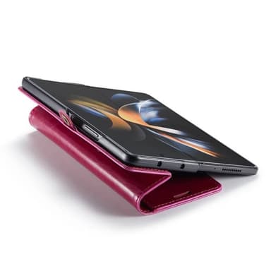 Wallet 3-kort ægte læder Samsung Galaxy Z Fold 5 - Vinrød