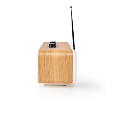 Nedis Internet Radio | Borddesign | Bluetooth® / Wi-Fi | DAB+ / FM / Internet | 2.4 "" | Farveskærm | 34 W | Fjernstyret | App-styret | Vækkeur | Sleep timer | Brun / Hvid