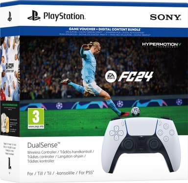 PS5 DualSense trådløs controller (hvid) + EA SPORTS FC 24 pakke