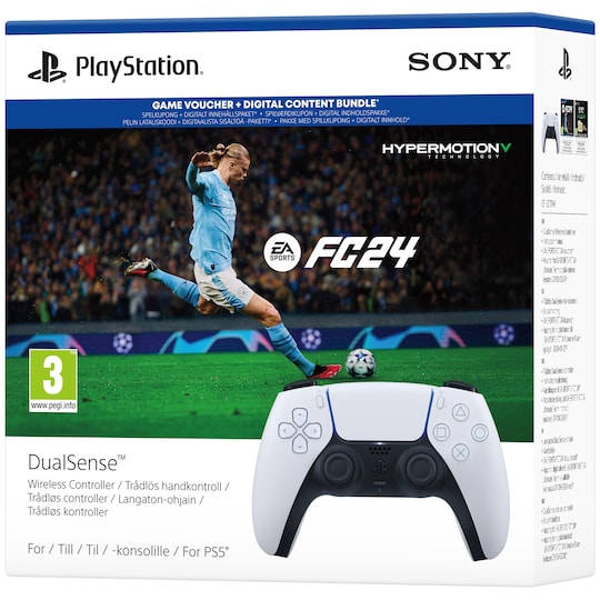 PS5 DualSense trådløs controller (hvid) + EA SPORTS FC 24 pakke