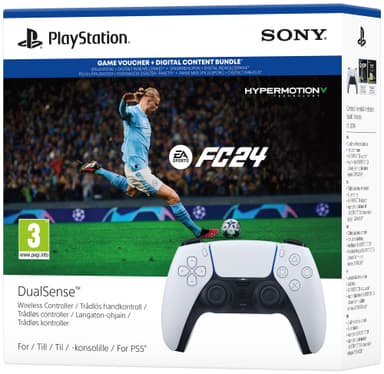 PS5 DualSense trådløs controller (hvid) + EA SPORTS FC 24 pakke