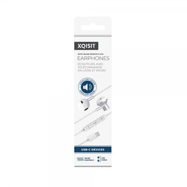 XQISIT Hörlurar USB-C Earphones Vit
