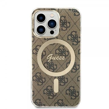 Guess iPhone 13 Pro Cover 4G Pattern MagSafe Brun