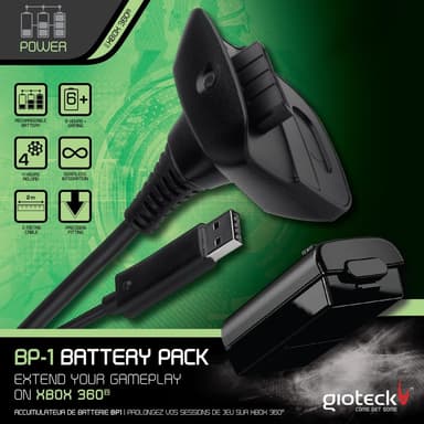 Gioteck BP-1 batteripakke til Xbox 360