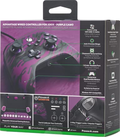 PowerA Xbox Advantage USB-C kablet gamepad (lilla)